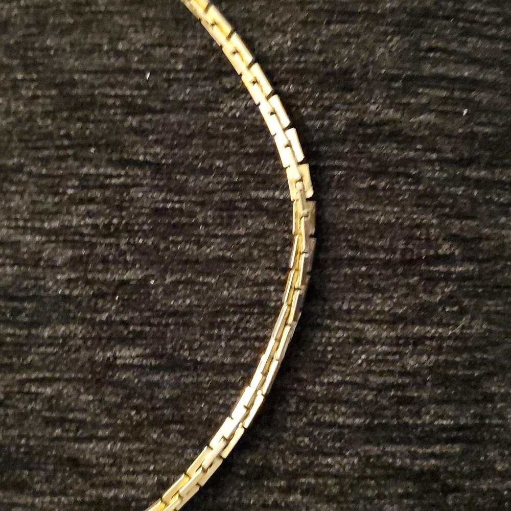 VINTAGE TRIFARI GOLD TONE BOX CHAIN Necklace 35 Inch Long T Hang Tag - Picture 2 of 7